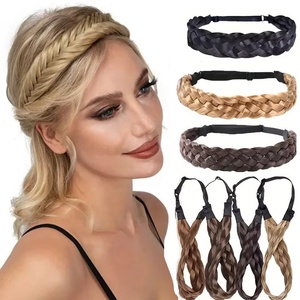 Perruque bandeau tressée à cinq brins, style européen et américain, double trame, en fibre chimique, <span class=keywords><strong>modèle</strong></span> Star Fashion FG5 - Product Image 1