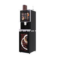 Nouveau modèle de service à café automatisé 24h/24 et 7j/7 pour hôtels - Machine à café commerciale à écran tactile de 17 pouces avec grains fraîchement moulus