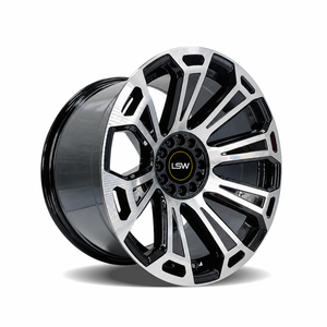 LSROR005 Jantes en alliage forgé multi-rayons personnalisées, légères, finition Hyper Black, pour SUV et véhicules tout-terrain - Product Image 1