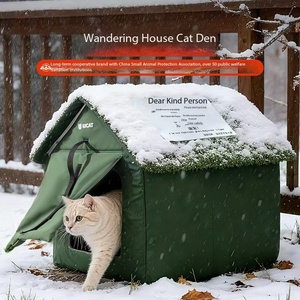 Caseta <span class=keywords><strong>para</strong></span> Gatos Callejeros, Impermeable, <span class=keywords><strong>de</strong></span> Tela Oxford, Refugio Seguro <span class=keywords><strong>para</strong></span> Gatos y Perros - Product Image 1