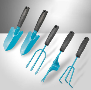 Forca <span class=keywords><strong>da</strong></span> Giardino Portatile, Pala Manuale con Manico in Plastica Verde Antiscivolo, Attrezzo per Dissodare il Terreno - Product Image 2