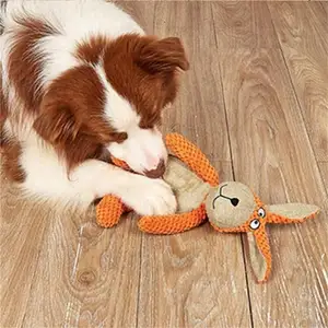 Hot Selling New Indestructible Dog Stuffed Animals Plush Toy Squeaky Robust Rabbit Dog Chew Toy For Aggressive Small Medium Dog