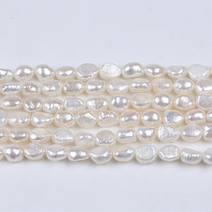 Perles d'eau douce baroques Zhuji 8-9 mm, collier et bracelet DIY, perles naturelles à trous droits, perles lâches en gros - Product Image 3