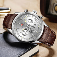 Jam Tangan Pria MINI FOCUS MF0116G Fashion Bisnis Tali Kulit Quartz Bercahaya Tahan Air Mewah