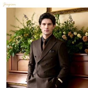 Completo da Uomo <span class=keywords><strong>Doppiopetto</strong></span> a Righe, 2 Pezzi, in Poliestere Viscosa Spandex, Vestibilità Slim, per Business, Matrimoni e Cerimonie, Giacca e Pantaloni - Product Image 2