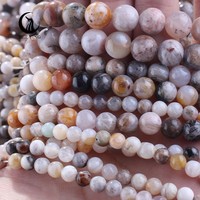 Perles d'agate de bambou en gros 6/8/10 mm, pierres naturelles, perles d'agate feuille de bambou pour la fabrication de bracelets