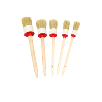 Brosse de nettoyage industrielle pour peinture automobile, manche en bois, poils personnalisables OEM, pour lavage de voitures, esthétique automobile, outils de detailing marin