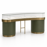 Vitrine de présentation de bijoux murale personnalisée avec façade en verre verrouillable, meuble de comptoir pour magasin de détail et vente en gros