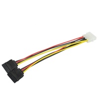 Cable adaptador de corriente SATA de 4 pines a doble 15 Pines de fábrica 2 en 1 IDE Cable IDE de blindaje trenzado de cobre puro