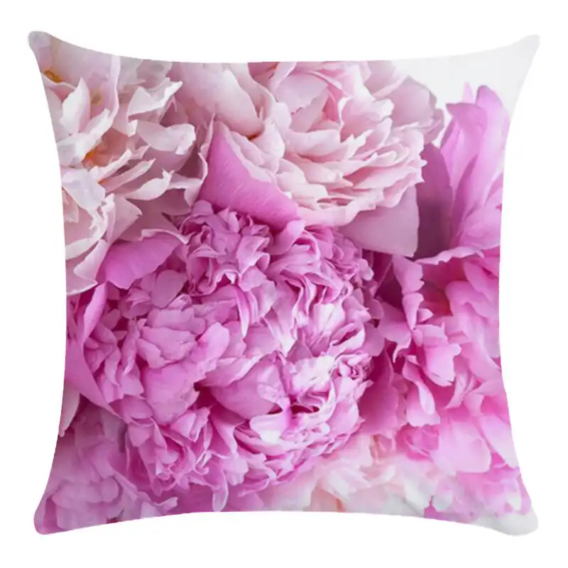 Housse de coussin imprimée, taie d'oreiller en coton, lin, motif floral, décoration de la maison, pour canapé, 45x45, vente en gros, pièces