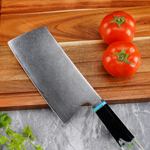 Couteau à découper professionnel en acier Damas de 7 pouces, couteau de chef <span class=keywords><strong>chinois</strong></span>, couteau à découper la viande, manche en bois stabilisé à la résine pour la cuisine - Product Image 4