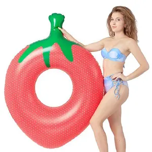 Flotador de flotador para bebés y adultos, boya inflable para parque acuático, piscina, fruta, fresa, venta al por mayor