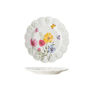 Ensemble d'assiettes à <span class=keywords><strong>dîner</strong></span> et à dessert en céramique haut de gamme de luxe américain Série de jardin Caractéristique pour les ménages - Product Image 5