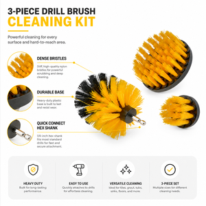 3PCS <strong>Power</strong> Scrubber Drill Cleaning <strong>Brushes</strong> Set Cleaning Tile Floor Toilet Kitchen Car Interior Sofa Drill Cleaning <strong>Brush</strong> - Product Image 3