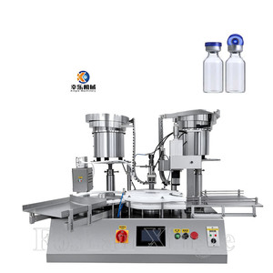 Línea de sistema de embalaje de escritorio Inyección automática de 10ml Botella de vidrio pequeña para mascotas Máquina de llenado y tapado de viales líquidos - Product Image 1