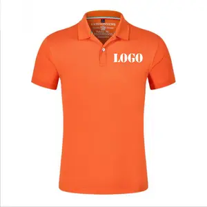 Wholesale Custom Orange Polo Unisex 100% Cotton Casual Office Wearing Sports Golf Short Sleeved Mens Polo Shirts