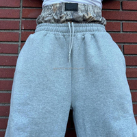 QIANSHI Custom Stacked Track Pants Men Oversize Sweat Pants Men Cotton French Terry Wide Leg Double Waisted Baggy Sweatpants