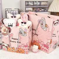 Bolsas de Regalo de Papel con Dibujos Animados Rosas Ecológicas, Reutilizables y Reciclables, Lindas Bolsas de Koala, Panda y Conejo para Cumpleaños y Festividades