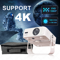 Mini Proyector Portátil con Soporte, Proyector Android 4K, Mini Proyector Full HD, Decodificador 4K 1080P, Mini Proyector de Video