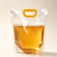 Sac fourre-tout transparent épaissi pour bière artisanale, grande capacité, sac d'emballage pour base de soupe fondue avec bec verseur