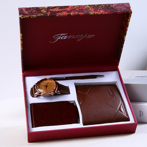 Fancy Zyc Business <b>Gift</b> Set Watch Pen Wallet Leather <b>Box</b> Valentine's Day <b>Gift</b> for Men - Product Image 2