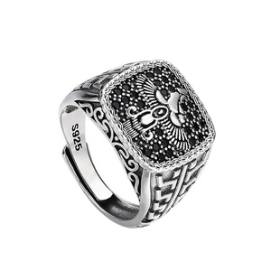Anelli in Argento Sterling 925 con Zirconi, Motivo Uccelli Portafortuna, per Uomo e Donna, Gioielli Regalo - Product Image 1