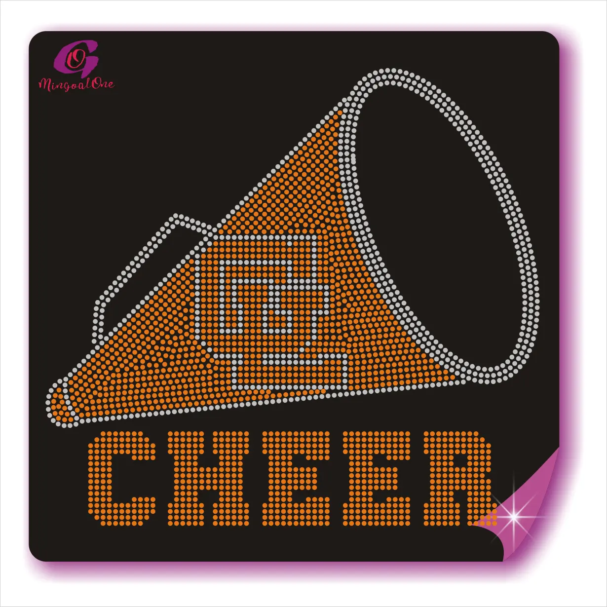 Top Selling Sparkle Cheer Leading Rhinestone Transfer Designs Rhinestone Iron on Transfer Rhinestone Motif For Shirt