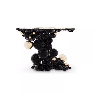 Hall d'entrée Way Hôtel Couloir Coin <span class=keywords><strong>Table</strong></span> De <span class=keywords><strong>Console</strong></span> Noir Et Or Acier Inoxydable Métal Moderne De Luxe <span class=keywords><strong>Console</strong></span> Tables - Product Image 4