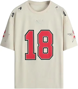 Maglietta Stampata a Maniche Corte in 100% Poliestere OEM, Jersey di Football Americano di Alta Qualità con Logo Personalizzato, Traspirante per l'Estate - Product Image 3