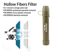 Paille filtrante portable Exroad, étanche, toutes saisons, protection contre les bactéries et les virus, camping, randonnée, escalade, sans BPA, 5000L