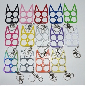Offre Spéciale – Outil Porte-clés Multifonctionnel en Métal Personnalisé : Décapsuleur, Clé à Molette, Brise-vitre, Design Souriant Oreilles de Chat - Product Image 1