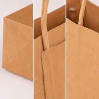Sac de courses en papier kraft coloré avec poignée torsadée, plus de 15 couleurs, 10 tailles, base doublement collée, impression personnalisée OEM, vente au détail à emporter