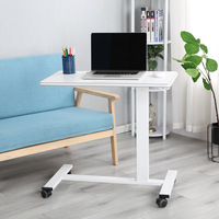 Table de lit portable en acier avec plateau en MDF pour ordinateur portable, à levage par gaz