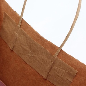 Custom Printing Logo <b>Biodegradable</b> Kraft Paper Shopping & Take Away Sac Papier Kraft Die Cut Handle Shopping Kraft Paper Bag - Product Image 3