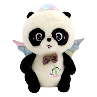 Peluche Panda Ange de 25 cm avec Ailes, Douce et Rembourrée, Poupée Panda Assise Mignonne en Coton PP, Idéale comme Cadeau pour Fille