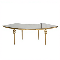 Ensemble de table et de chaises de banquet en acier inoxydable de style européen exclusif transfrontalier, mobilier d'hôtel
