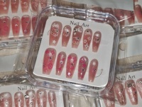 Uñas postizas de ojo de gato rosa, largas, estilo ataúd, con brillo, efecto ombré y detalles de diamantes de imitación para niñas, uso en uñas, venta al por mayor