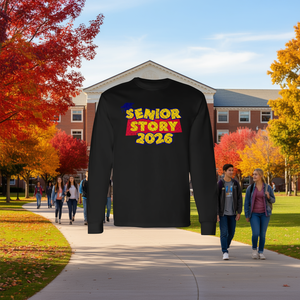 Camiseta de manga larga Senior Story 2026, clase de 2026, regreso a clases - Product Image 1