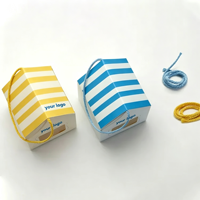 Boîtes cadeaux pliantes créatives et minimalistes, en forme de petite maison, pour friandises de style pâtisserie, en carton ivoire de 2 mm, pour faveurs de mariage