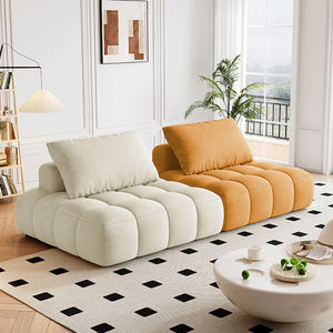 AOMISI CASA Sofá <span class=keywords><strong>Puff</strong></span> de Alta Calidad, Estilo Nórdico Crema, Tapizado en Tela, Sofá de Cuero, Conjunto de Sofás Modulares Modernos para Sala de Estar - Product Image 3