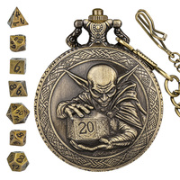 Montre de poche en métal à motif animal polyédrique de style nouveau personnalisable, accessoire pour jeux de société RPG pour dés de Donjons et Dragons