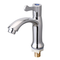 Grifo de lavabo de plástico y acero al por mayor, monomando, de montaje en cubierta, para agua fría, ideal para proyectos de baños públicos.