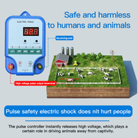 Chargeur de clôture électrique pour bétail - 12 KV 2 Joules Énergiseur de clôture électrique haute puissance pour contenir les animaux domestiques et le bétail