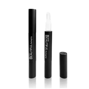 2ml boş mat siyah alüminyum/metal boş kapatıcı çevirmeli kalem, büküm kozmetik kalemi, büküm fırça kalem