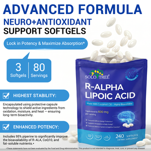 SOLOTREE Integratore Erboristico Antiossidante con Olio di Cocco e Acido R-Alfa Lipoico in Softgel per Supporto Anti-Invecchiamento e Livelli di R-ALA - Product Image 2