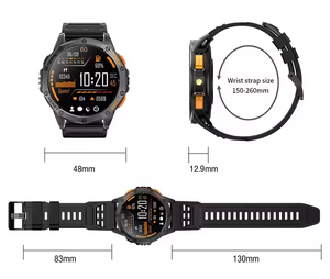 Nouvel arrivage K67 Montre intelligente GPS avec boussole Connexion BT à une touche Traqueur d'activité de détection de santé toute la journée avec flash lumineux - Product Image 5
