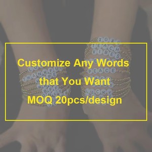 สร้อยข้อมือแบบซ้อนประดับด้วยลูกปัดดิสก์โพลิเมอร์สีรุ้งหลากสี พร้อมตัวอักษรคำคมสร้างแรงบันดาลใจ BP1020 - Product Image 6