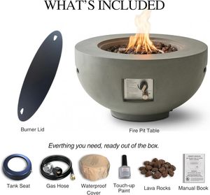 <b>Outdoor</b> Round <b>Fire</b> <b>Pit</b> <b>Table</b> <b>Fire</b> <b>Pit</b> Bowl Concrete <b>Fire</b> <b>Pit</b> for Outside Patio Mail order packing - Product Image 3