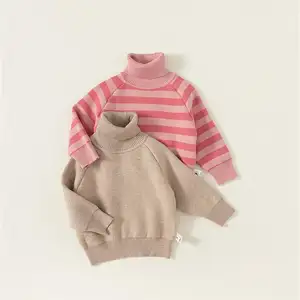 Niños primavera punto algodón ropa chico niños rayas suéter bebé niñas punto cárdigan