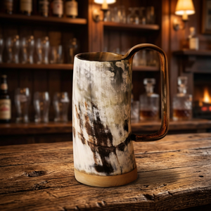 Leakproof High Quality Modern Buffalo Horn Mugs Waterproof Handmade Engraved Logo Natural Shape Antique Style Viking <b>Beer</b> Gift - Product Image 1